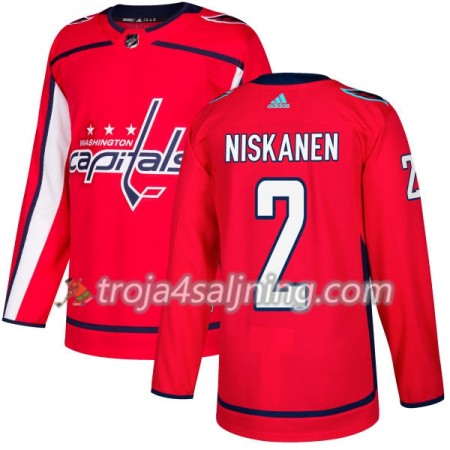 Washington Capitals tröja Matt Niskanen 2 Röd 2017-2018 Adidas Authentic - NHL Tröjor Herr
